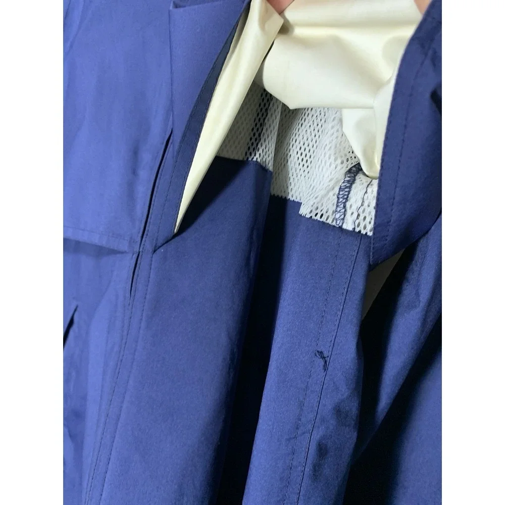 Eddie Bauer Gore Tex Windbreaker Jacket Mens M Blue Hood Vintage‎ Hiking